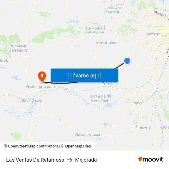 Las Ventas De Retamosa to Mejorada map