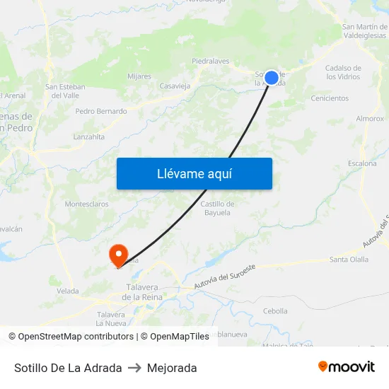 Sotillo De La Adrada to Mejorada map