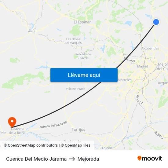 Cuenca Del Medio Jarama to Mejorada map