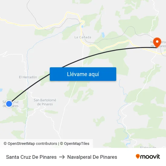 Santa Cruz De Pinares to Navalperal De Pinares map
