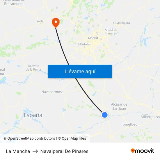 La Mancha to Navalperal De Pinares map