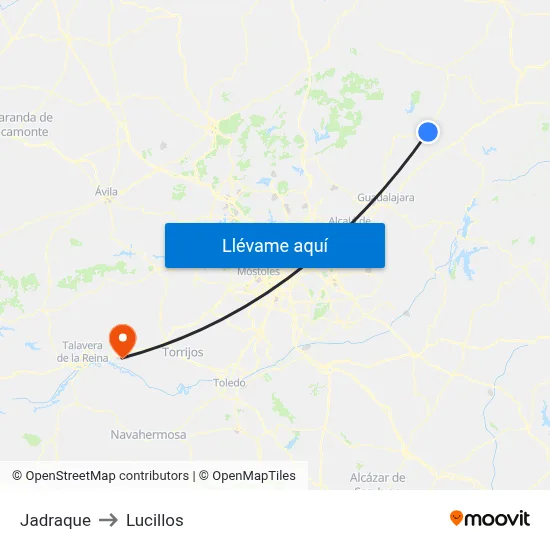 Jadraque to Lucillos map