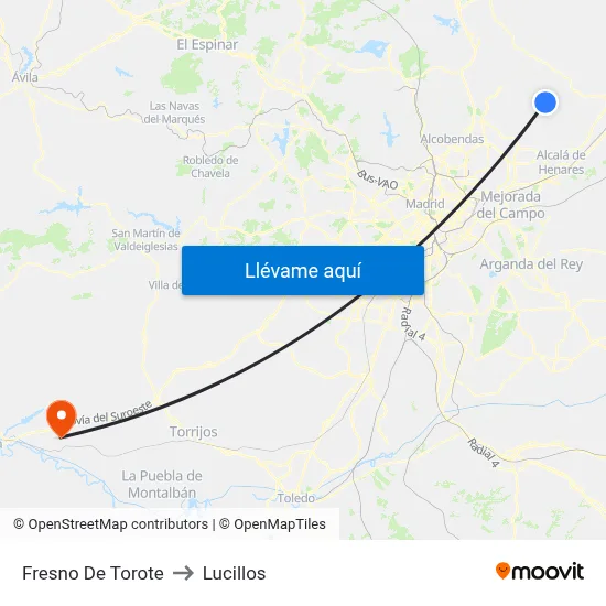 Fresno De Torote to Lucillos map