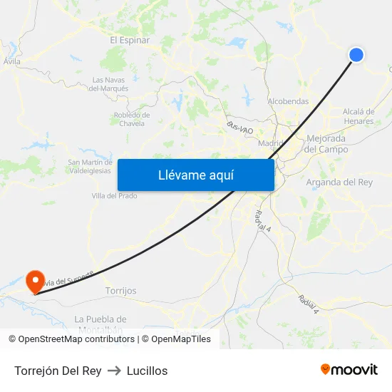 Torrejón Del Rey to Lucillos map