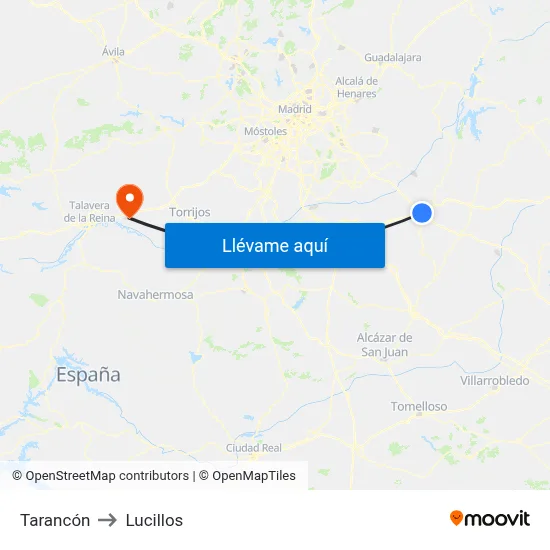 Tarancón to Lucillos map