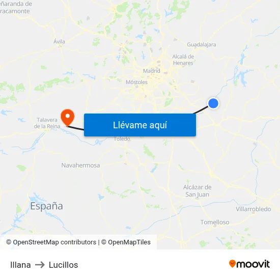 Illana to Lucillos map