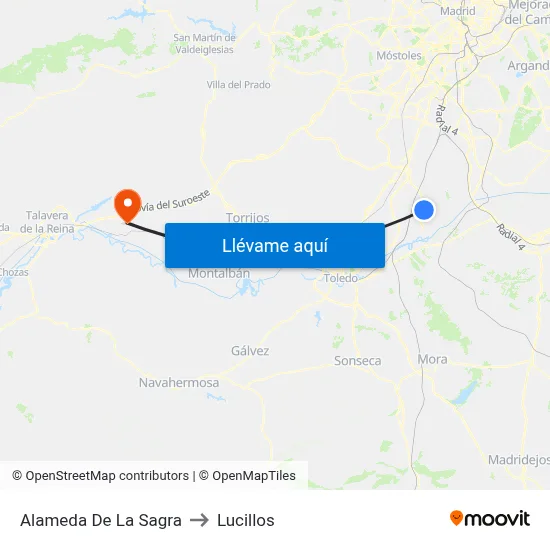 Alameda De La Sagra to Lucillos map