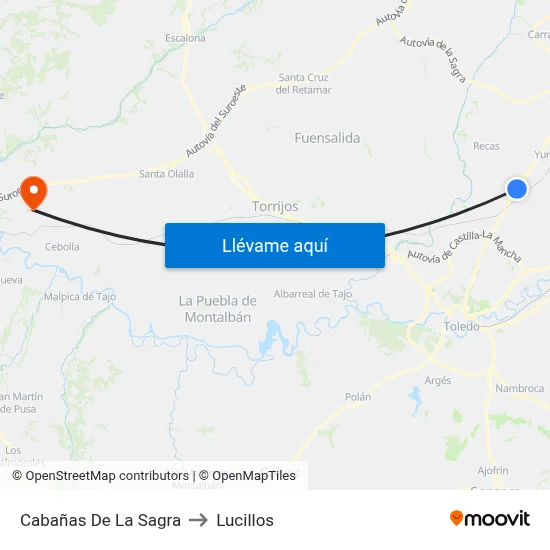 Cabañas De La Sagra to Lucillos map