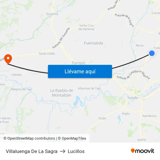 Villaluenga De La Sagra to Lucillos map