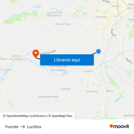 Yuncler to Lucillos map