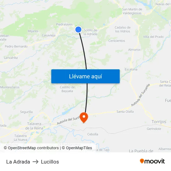 La Adrada to Lucillos map