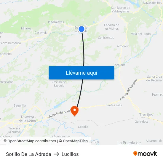 Sotillo De La Adrada to Lucillos map