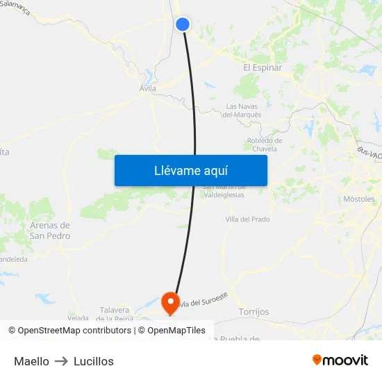 Maello to Lucillos map