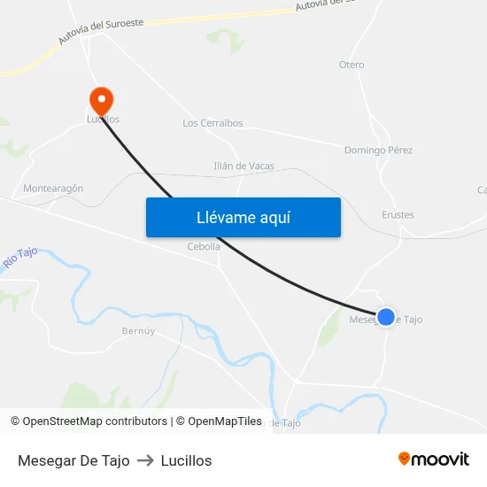 Mesegar De Tajo to Lucillos map