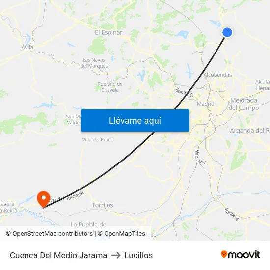 Cuenca Del Medio Jarama to Lucillos map