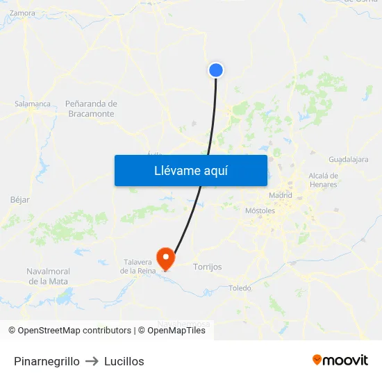 Pinarnegrillo to Lucillos map