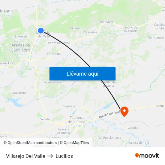 Villarejo Del Valle to Lucillos map