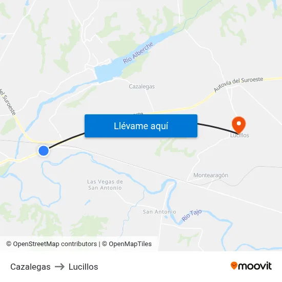 Cazalegas to Lucillos map