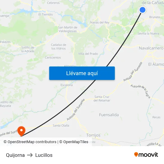 Quijorna to Lucillos map