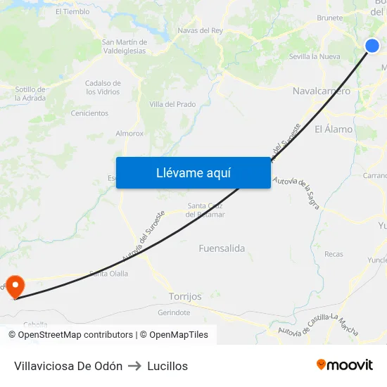 Villaviciosa De Odón to Lucillos map