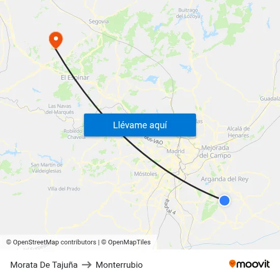 Morata De Tajuña to Monterrubio map