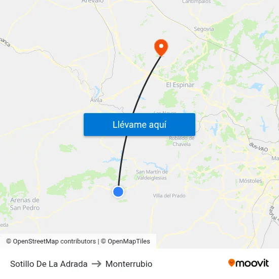 Sotillo De La Adrada to Monterrubio map