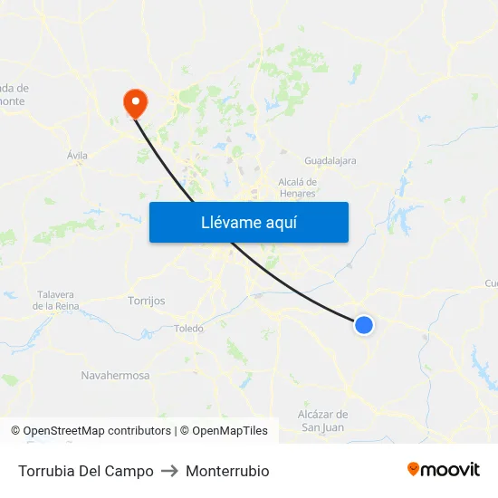 Torrubia Del Campo to Monterrubio map