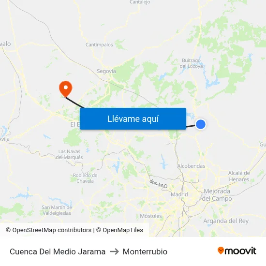 Cuenca Del Medio Jarama to Monterrubio map