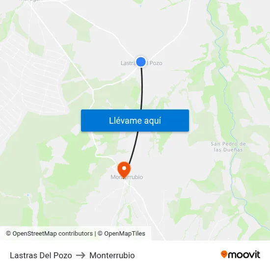 Lastras Del Pozo to Monterrubio map