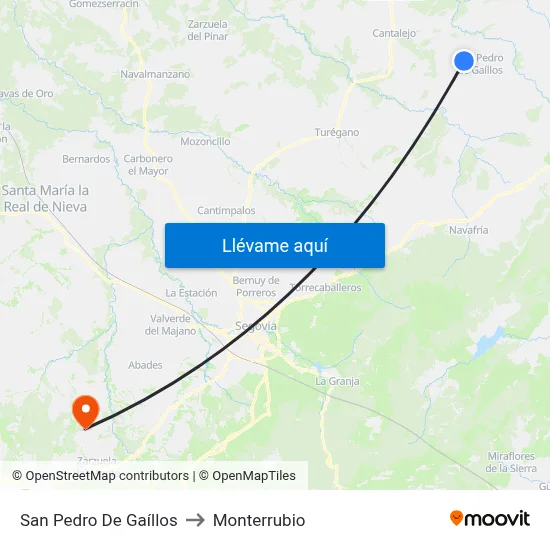 San Pedro De Gaíllos to Monterrubio map