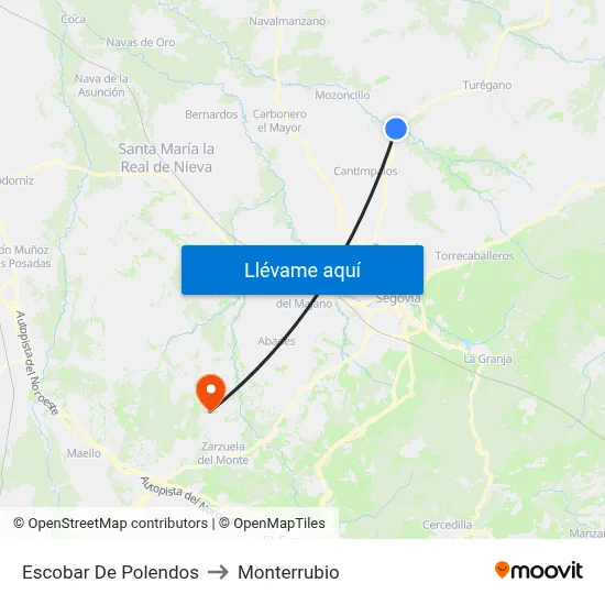 Escobar De Polendos to Monterrubio map
