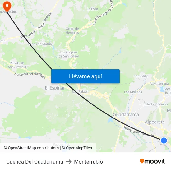 Cuenca Del Guadarrama to Monterrubio map