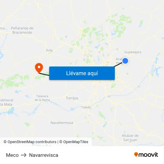 Meco to Navarrevisca map