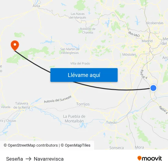 Seseña to Navarrevisca map