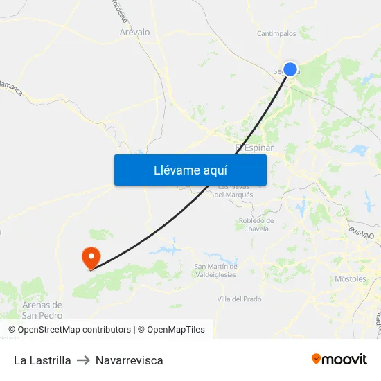 La Lastrilla to Navarrevisca map