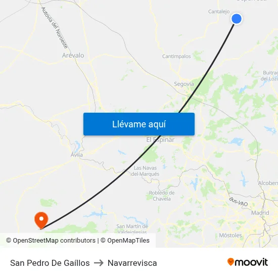 San Pedro De Gaíllos to Navarrevisca map