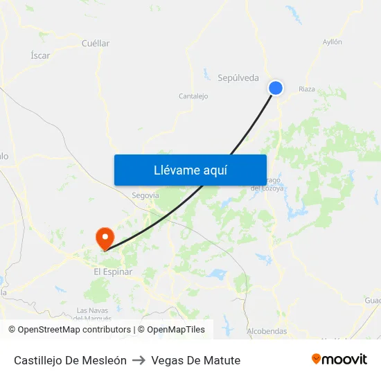 Castillejo De Mesleón to Vegas De Matute map