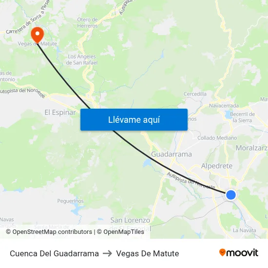 Cuenca Del Guadarrama to Vegas De Matute map