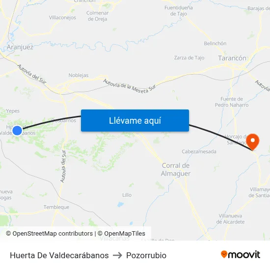 Huerta De Valdecarábanos to Pozorrubio map