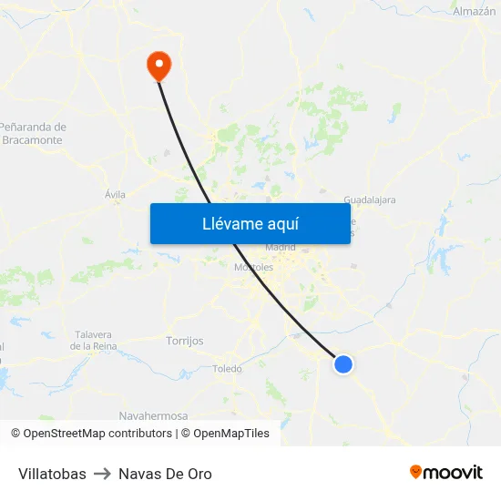 Villatobas to Navas De Oro map