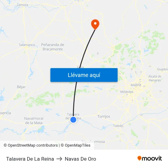 Talavera De La Reina to Navas De Oro map