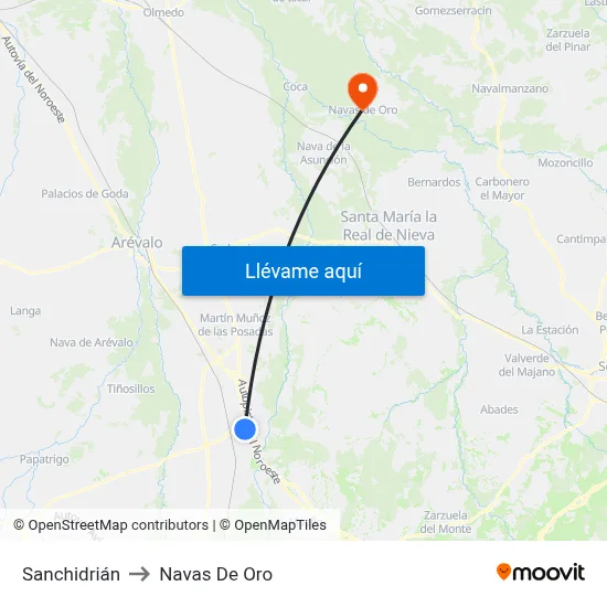 Sanchidrián to Navas De Oro map