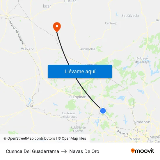 Cuenca Del Guadarrama to Navas De Oro map