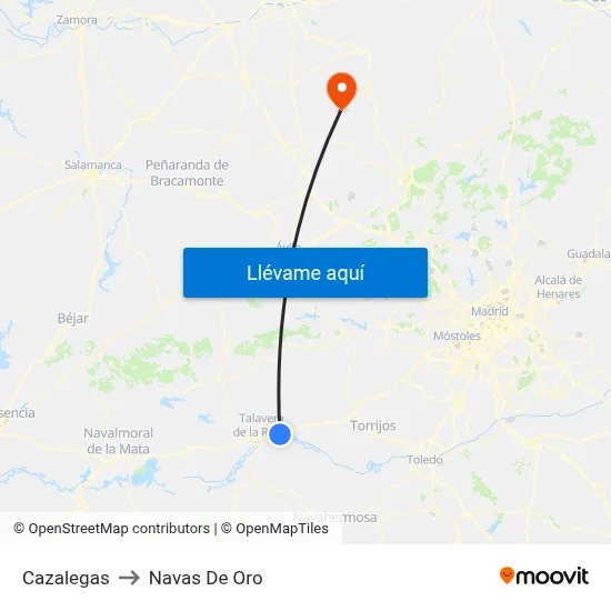 Cazalegas to Navas De Oro map
