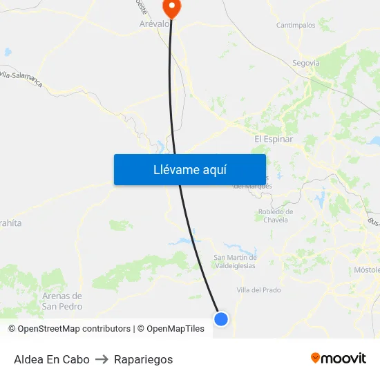 Aldea En Cabo to Rapariegos map