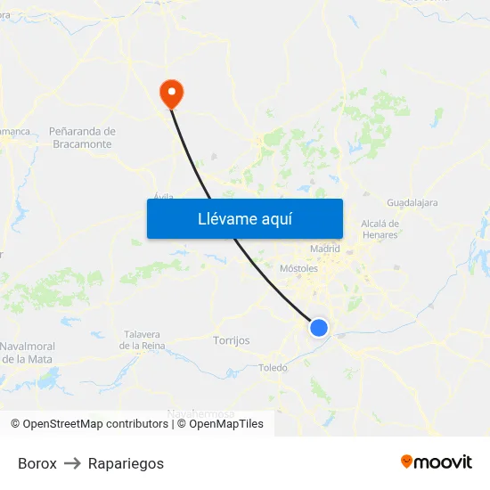 Borox to Rapariegos map