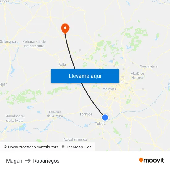 Magán to Rapariegos map