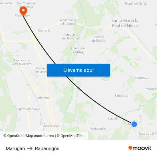 Marugán to Rapariegos map