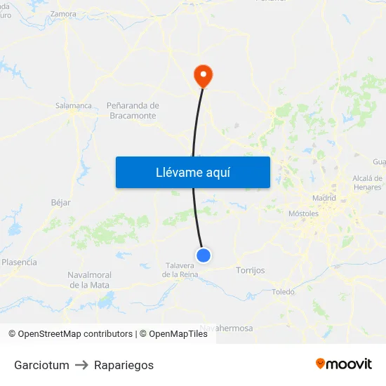 Garciotum to Rapariegos map