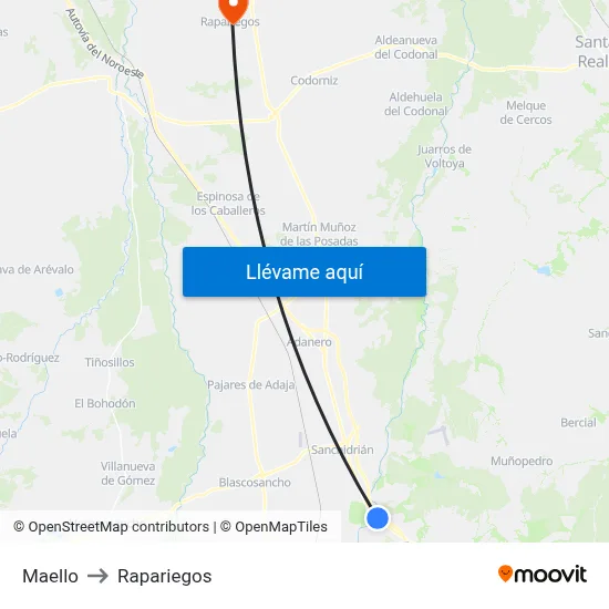 Maello to Rapariegos map